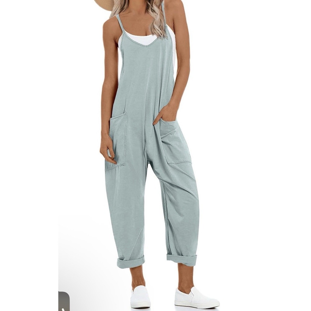 Jumpsuits/romper for Women Casual Summer Overalls Sleeveless Spaghetti Strap M